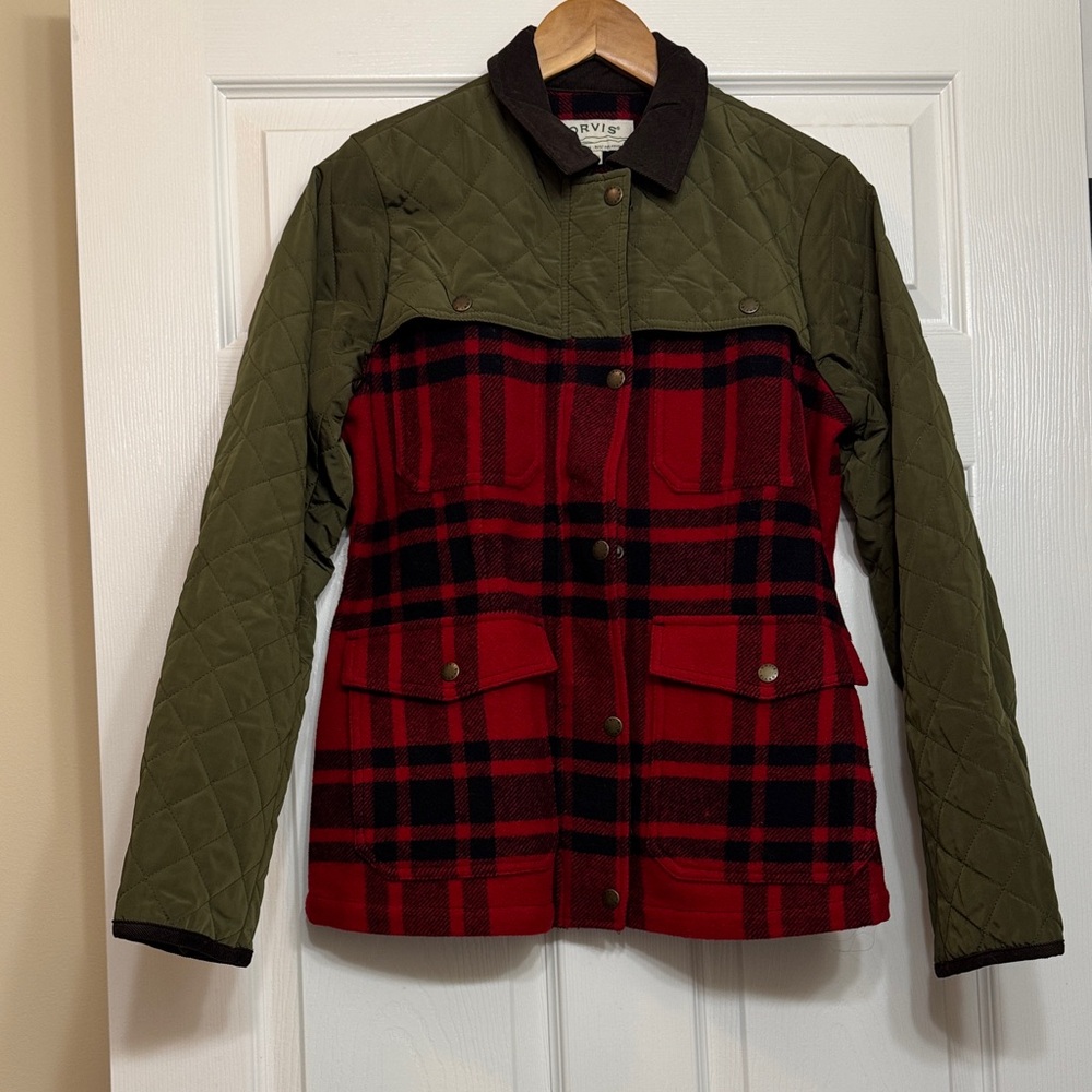 Orvis NWOT Green and Red Plaid Utility Jacket